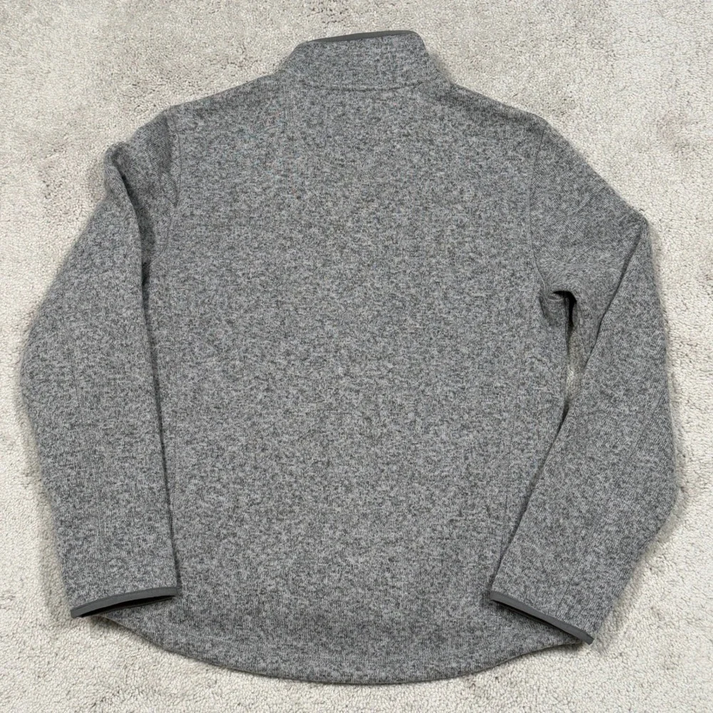 LL Bean Mens Sweater Fleece Full Zip Jacket Gray Heather Slightly Fitted Medium